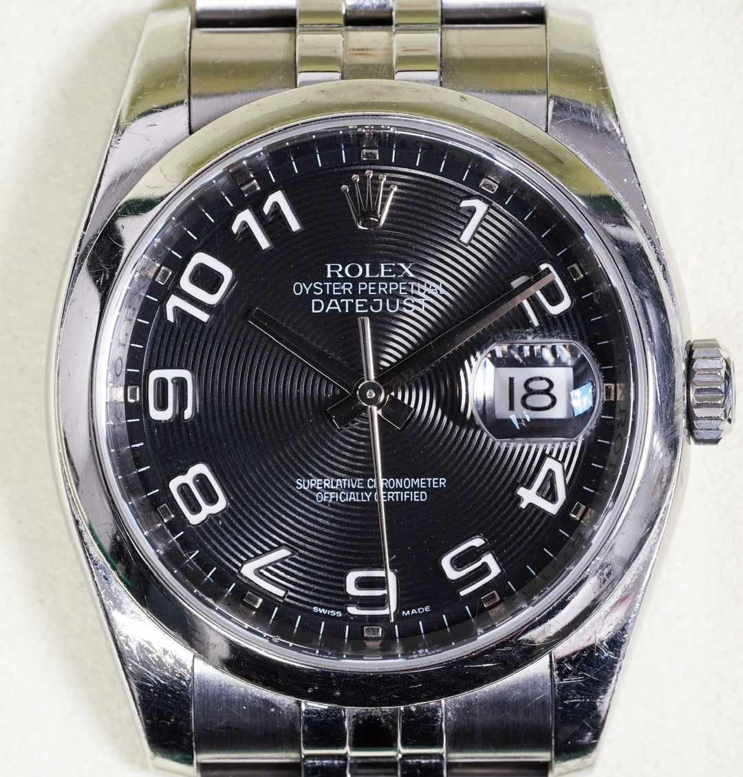 Rolex Datejust 36 116200 Black Concentric Stainless Steel 2013