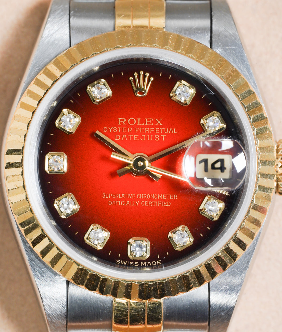 Rolex Datejust 26 69173 Red Diamond Steel & Yellow Gold - Unknown