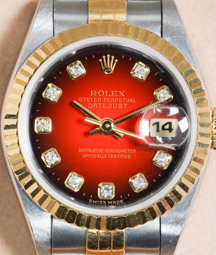 Rolex Datejust 26 69173 Red Diamond Steel & Yellow Gold - Unknown
