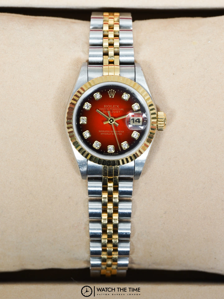Rolex Datejust 26 69173 Red Diamond Steel & Yellow Gold - Unknown