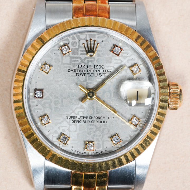 Rolex Datejust 31 68273 Grey Jubilee Diamond Steel & Yellow Gold - 1986