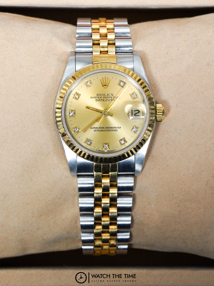 Rolex Datejust 31 68273 Champagne Diamond Steel & Yellow Gold - 1993
