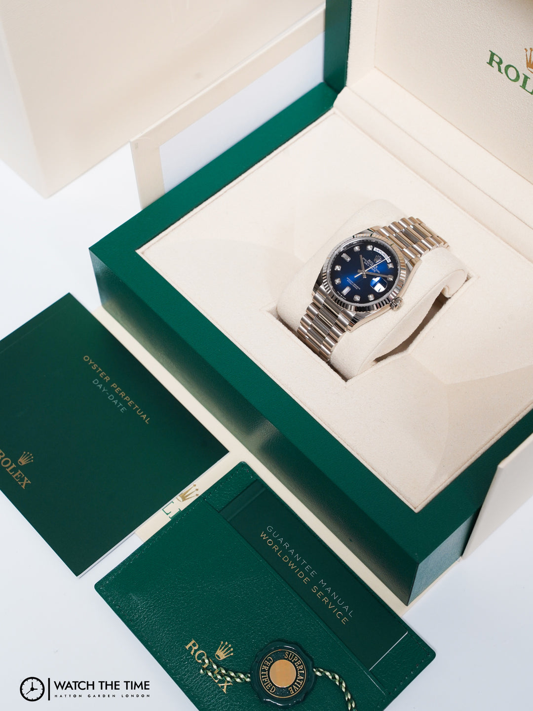 Rolex Day-Date 36 128239 Blue Ombre White Gold - 2024