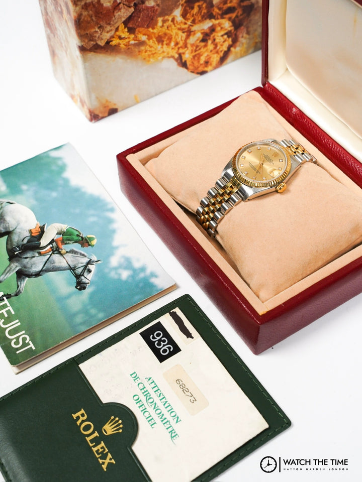 Rolex Datejust 31 68273 Champagne Diamond Stainless Steel & Yellow Gold - 1993