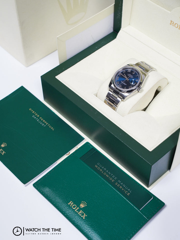 Rolex Datejust 36 116200 Blue Roman Numerals Stainless Steel - Unknown
