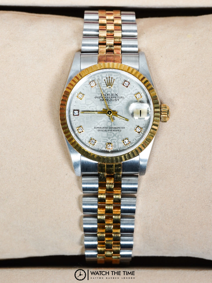 Rolex Datejust 31 68273 Silver Jubilee Diamond Stainless Steel & Yellow Gold - 1986