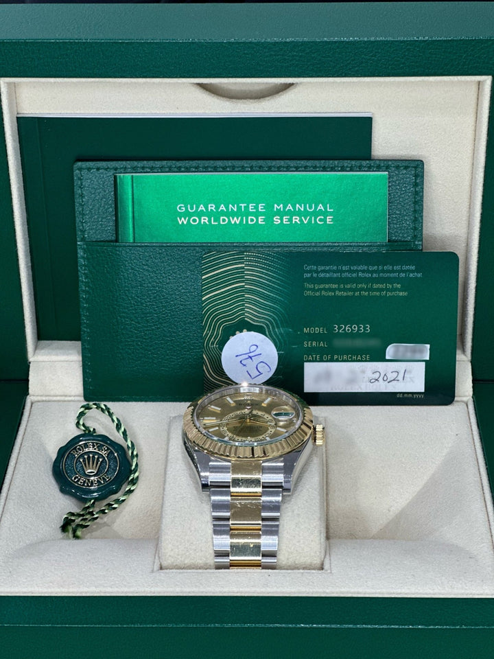 Champagne Steel n Gold Skydweller 42mm - WatchTheTime NEW