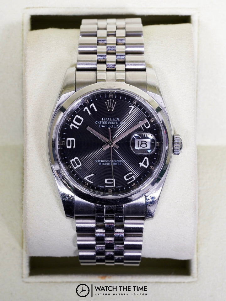 Rolex Datejust 36 116200 Black Concentric Stainless Steel 2013