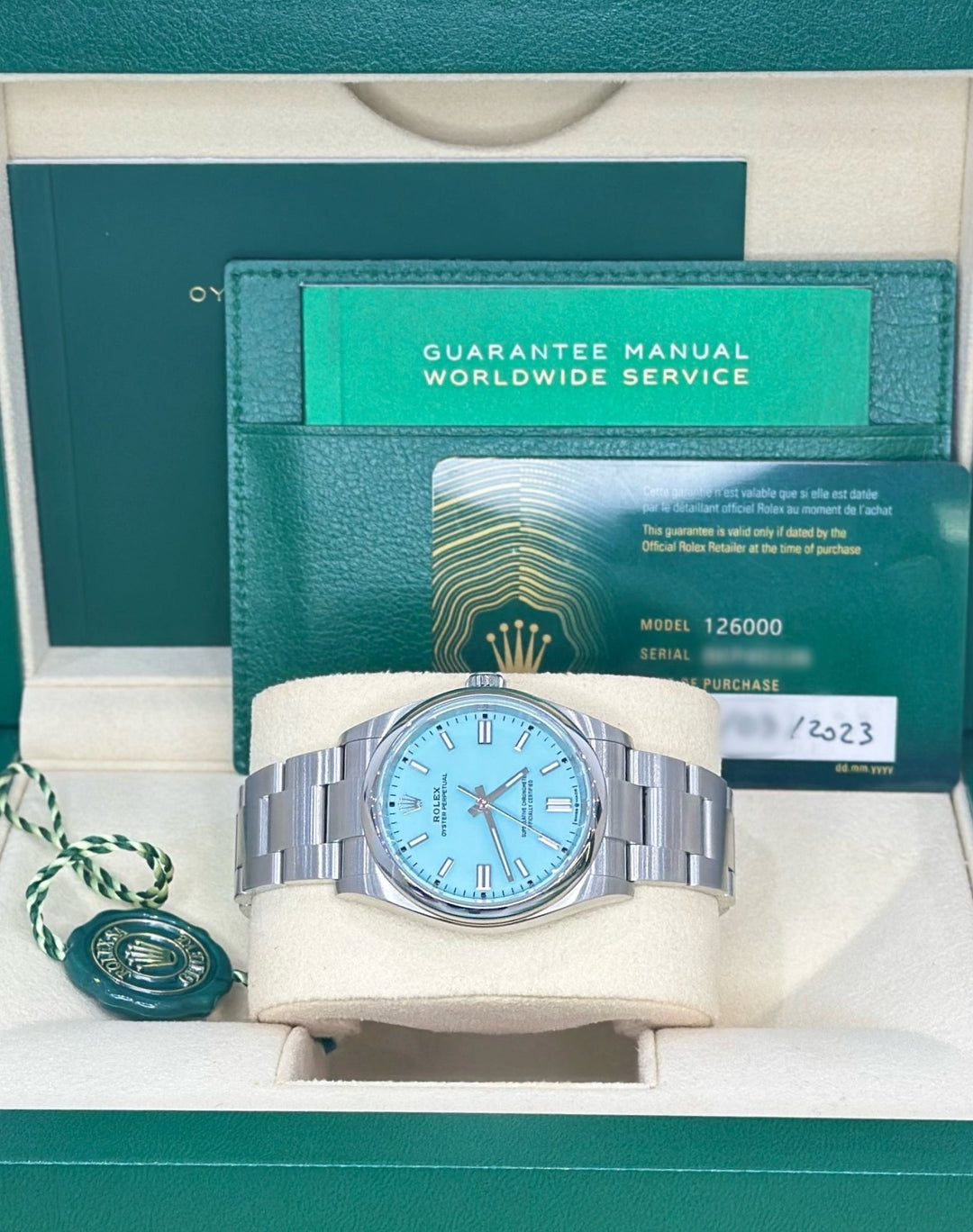 Turquoise Blue OP 36mm - WatchTheTime NEW