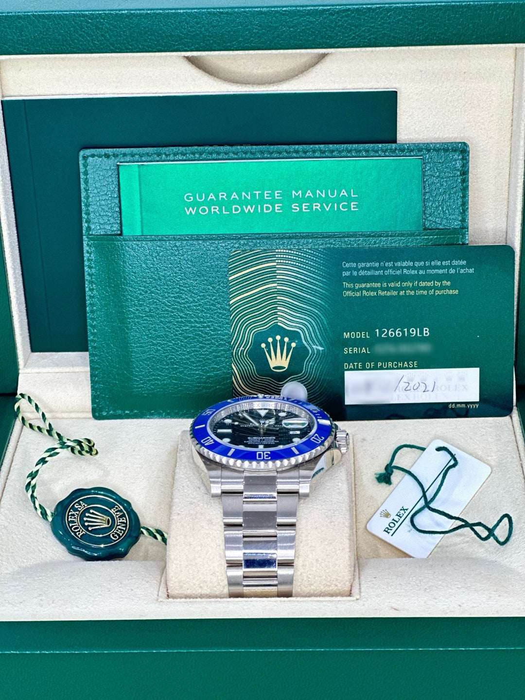 White Gold Blue Submariner 41mm - WatchTheTime NEW