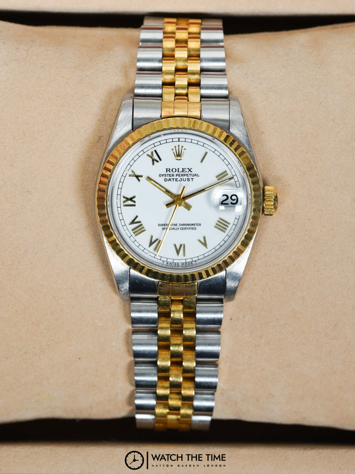 Rolex Datejust 31 68273 White Roman Stainless Steel & Yellow Gold - 1993