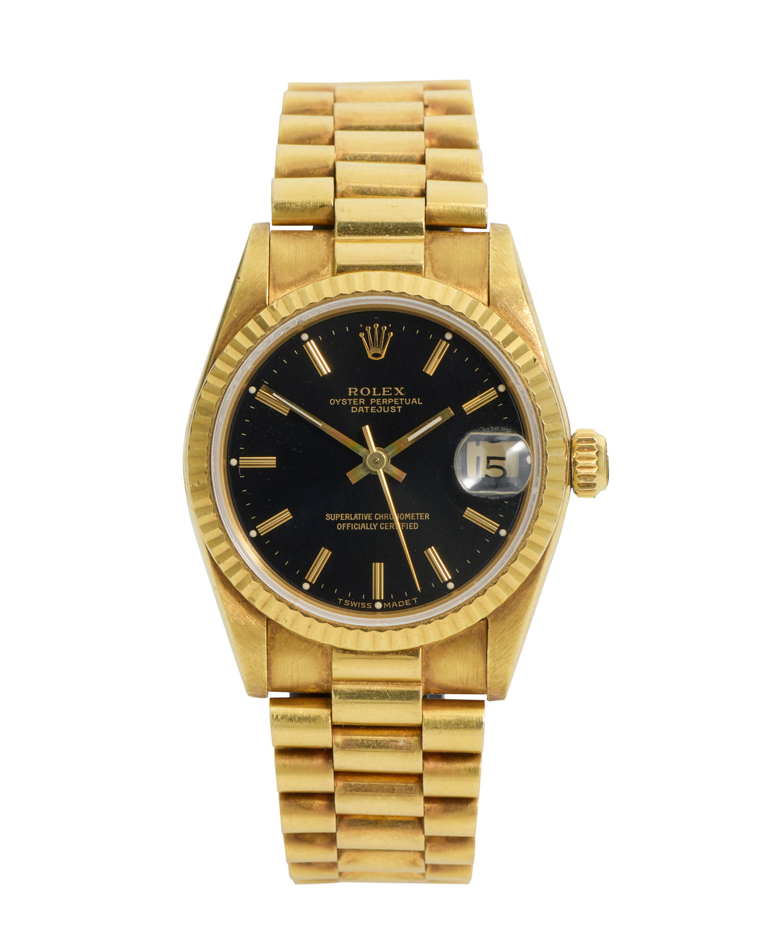 Rolex Datejust 31 Black Yellow Gold 1987 - 68278