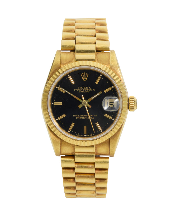Rolex Datejust 31 Black Yellow Gold 1987 - 68278