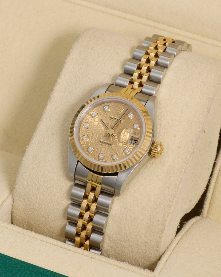 Rolex Datejust 26 Champagne Jubilee Diamond Dot Stainless Steel Yellow Gold 1998 - 69173
