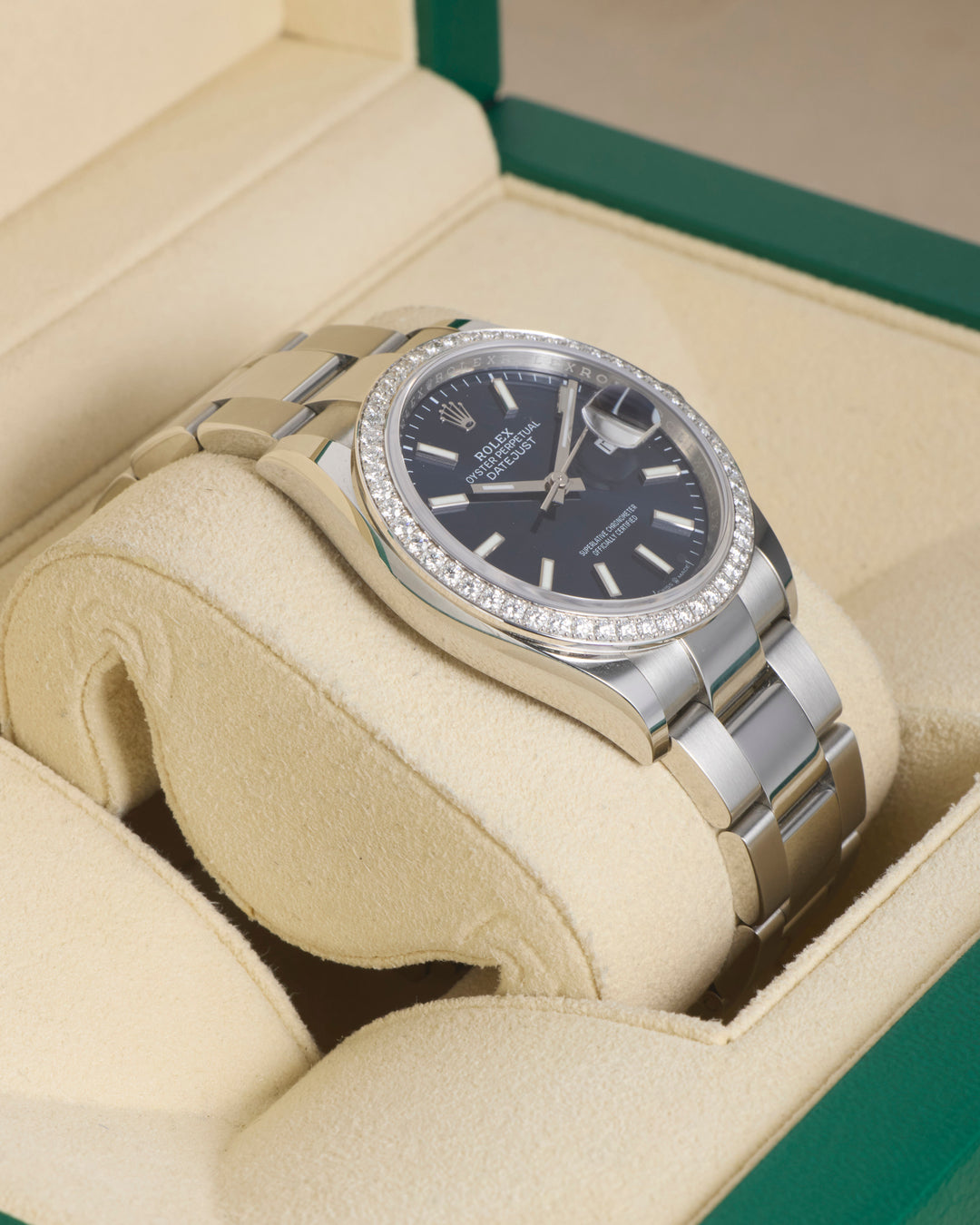Rolex Datejust 36 Blue Factory Diamond Bezel Stainless Steel 2026 - 126284RBR