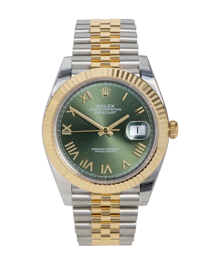 Rolex Datejust 41 Olive Green Roman Stainless Steel & Yellow Gold 2026 - 126333