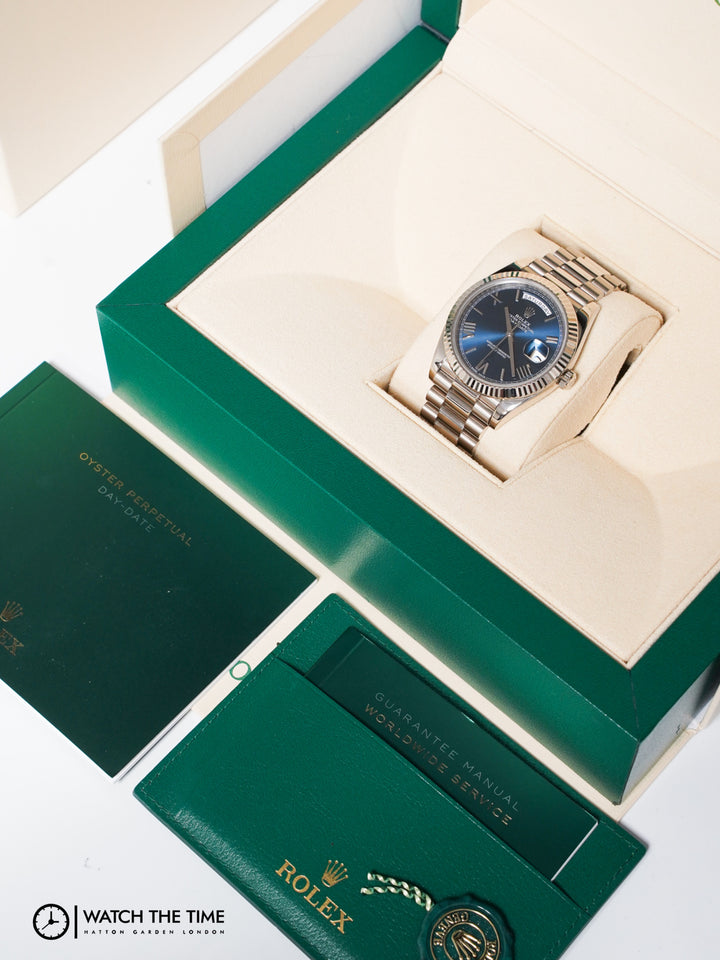 Rolex Day-Date 228239 Blue Roman Dial 40 - 2018