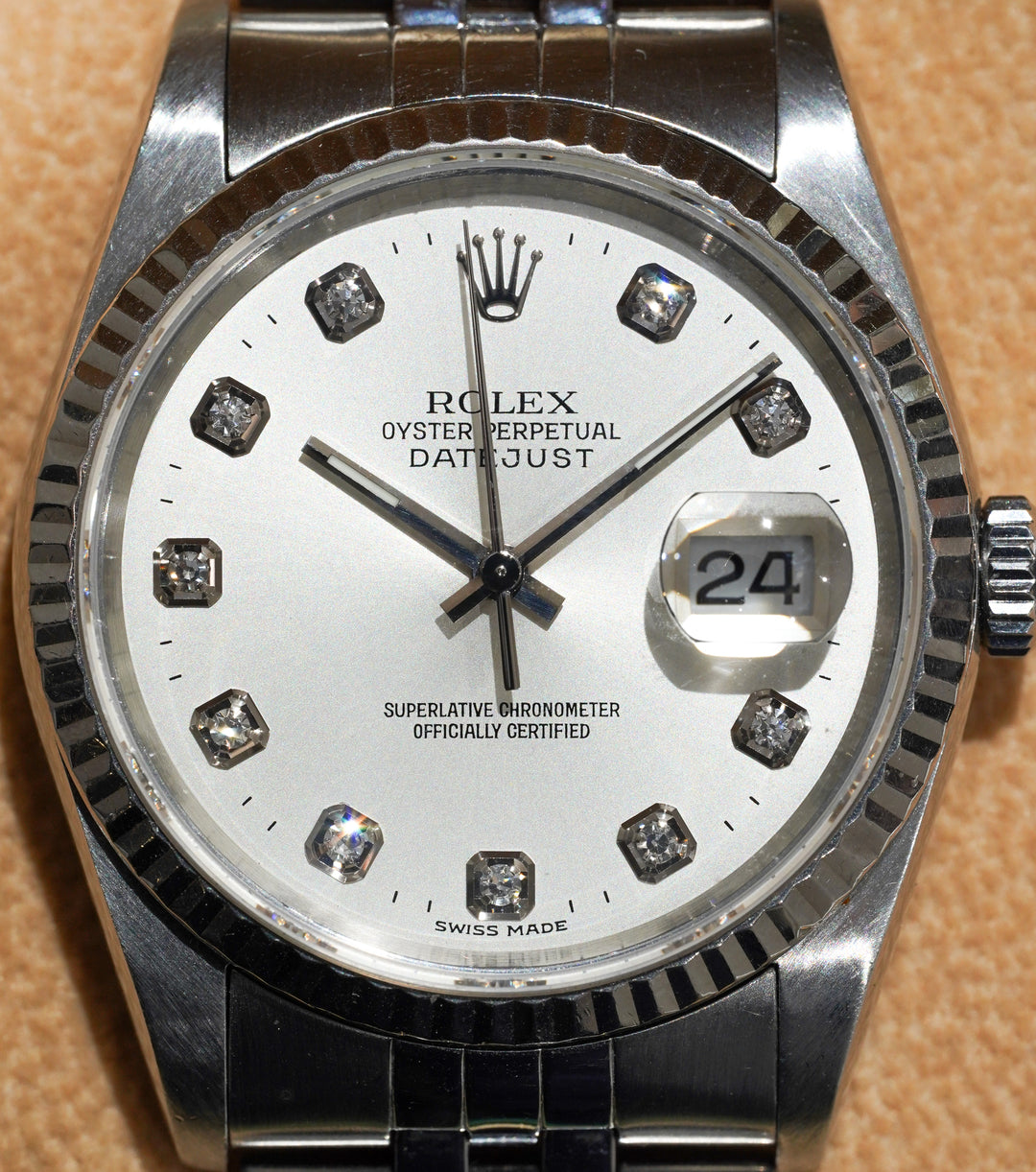 Rolex Datejust 36 116234 Silver Diamond Stainless Steel