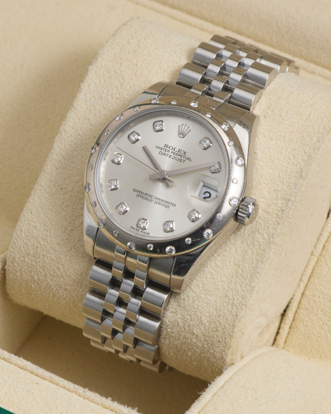 Rolex Datejust 31 Silver Diamond Dot Stainless Steel 2014 - 178344