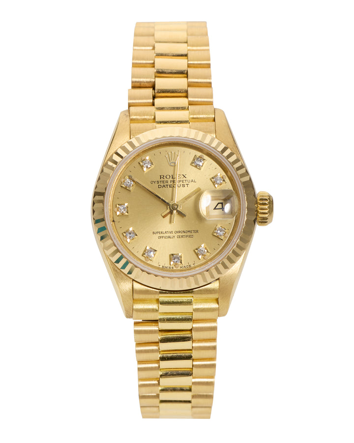 Rolex Datejust 26 Champagne Diamond Dot Yellow Gold 1990 - 69178