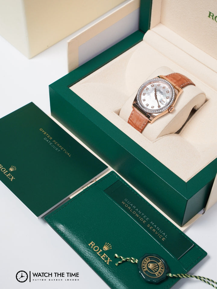 Rolex Datejust 36 116185 Mother Of Pearl Diamond Rose Gold - 2016