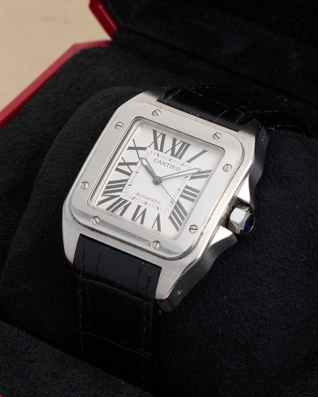 Cartier Santos White Roman Stainless Steel Unknown - 2656