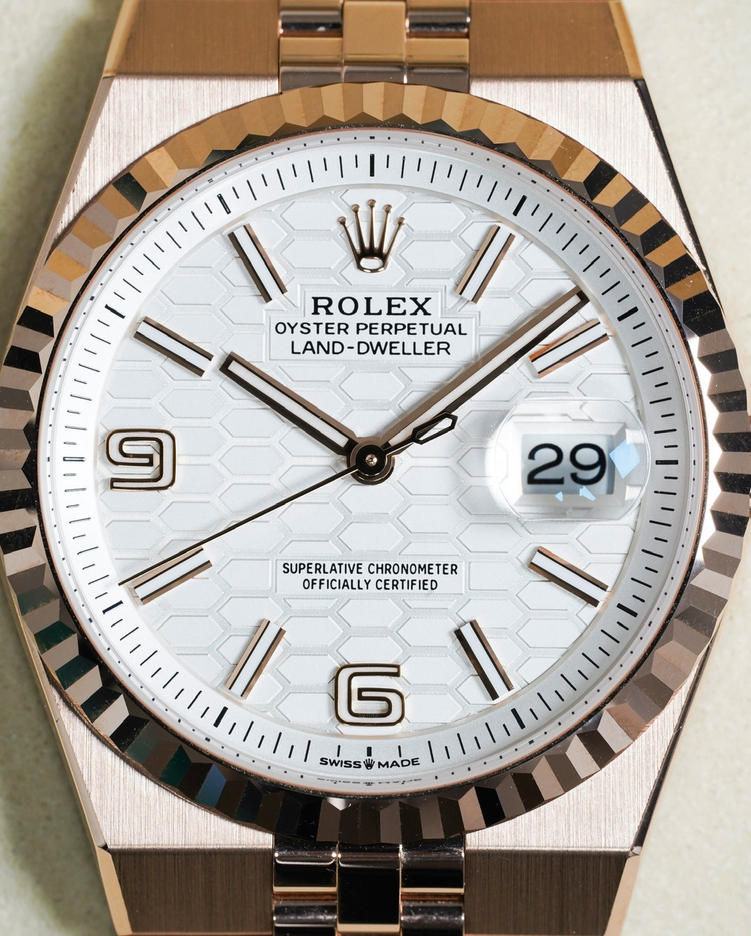 Rolex Land-Dweller 36 127235 White Dial Rose Gold - 2025