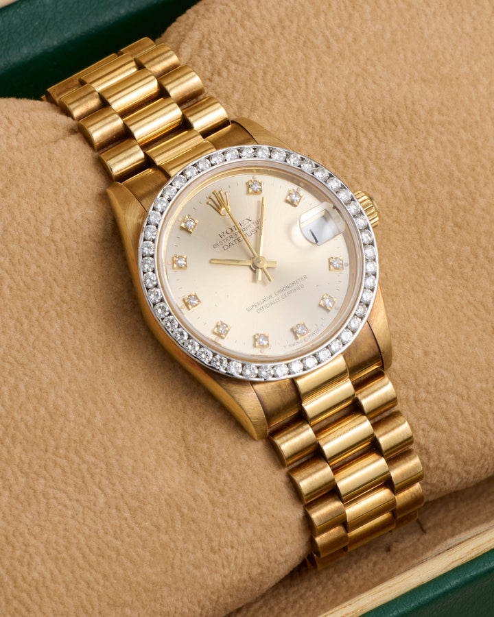 Rolex Datejust 31 Champagne Diamond Dot Yellow Gold 1995 - 68278