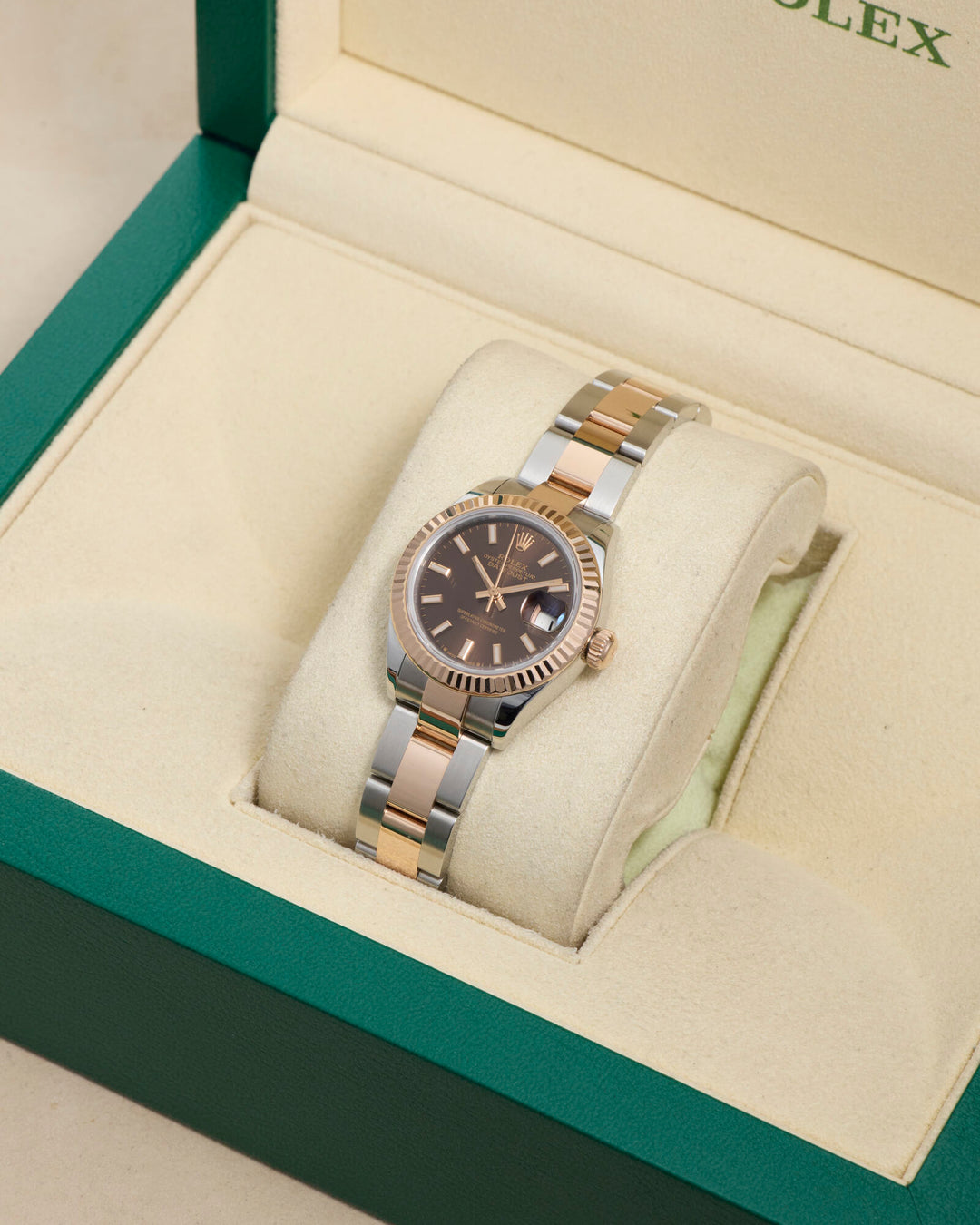 Rolex Datejust 28 Chocolate Stainless Steel & Rose Gold 2019 - 279171