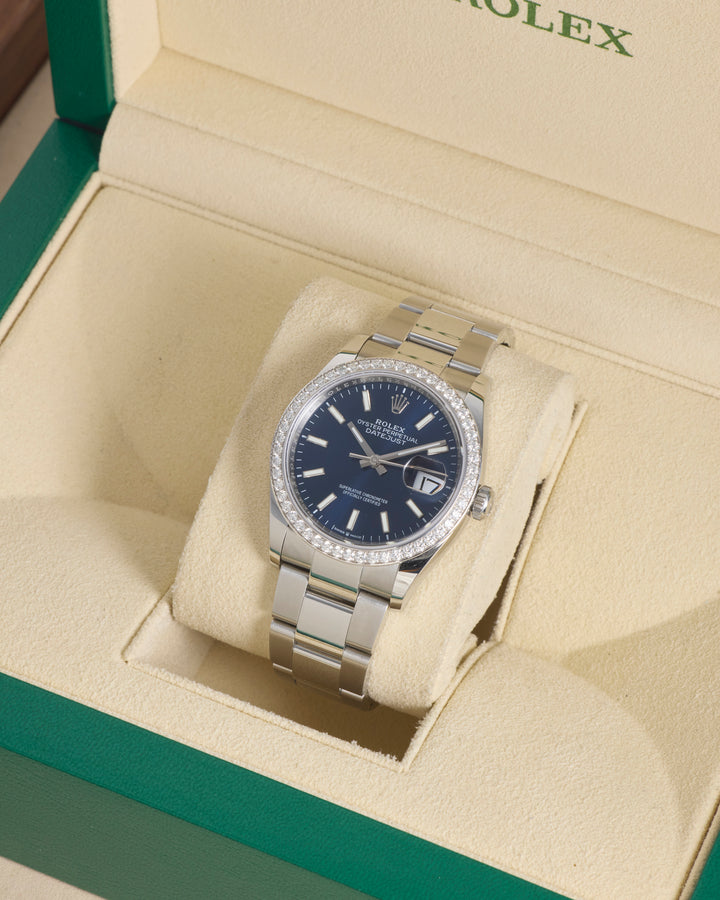Rolex Datejust 36 Blue Factory Diamond Bezel Stainless Steel 2026 - 126284RBR