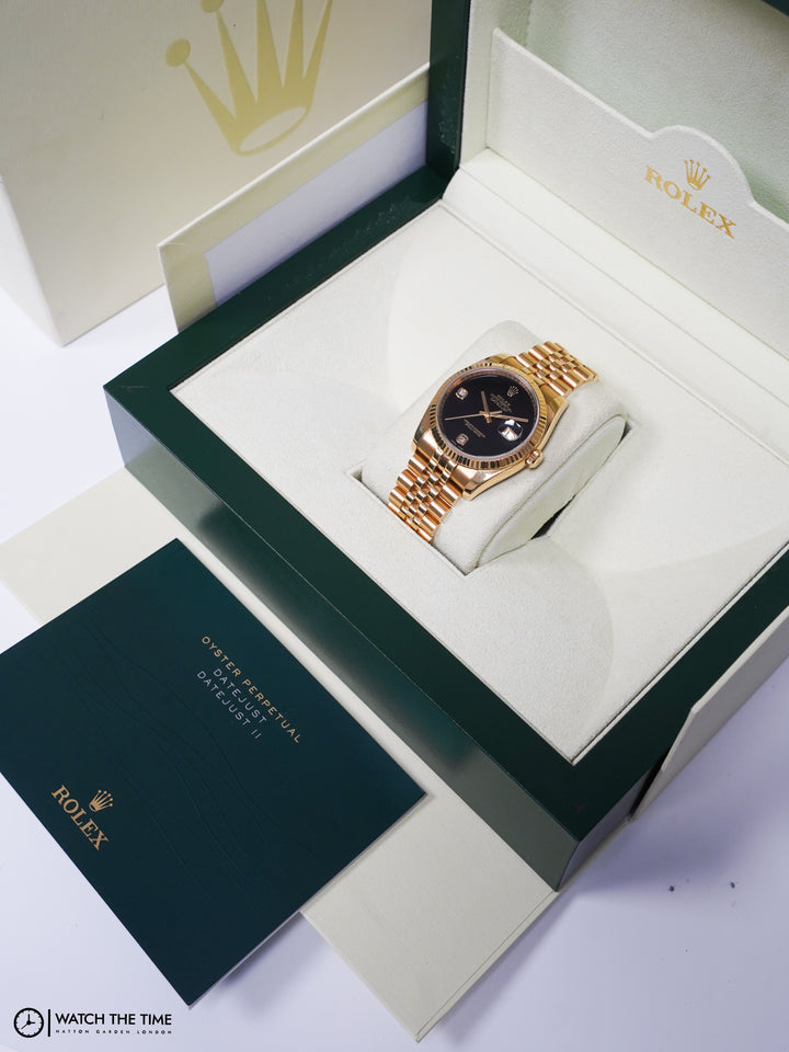 Rolex Datejust Black Onyx Diamond Yellow Gold 36 mm - 116628