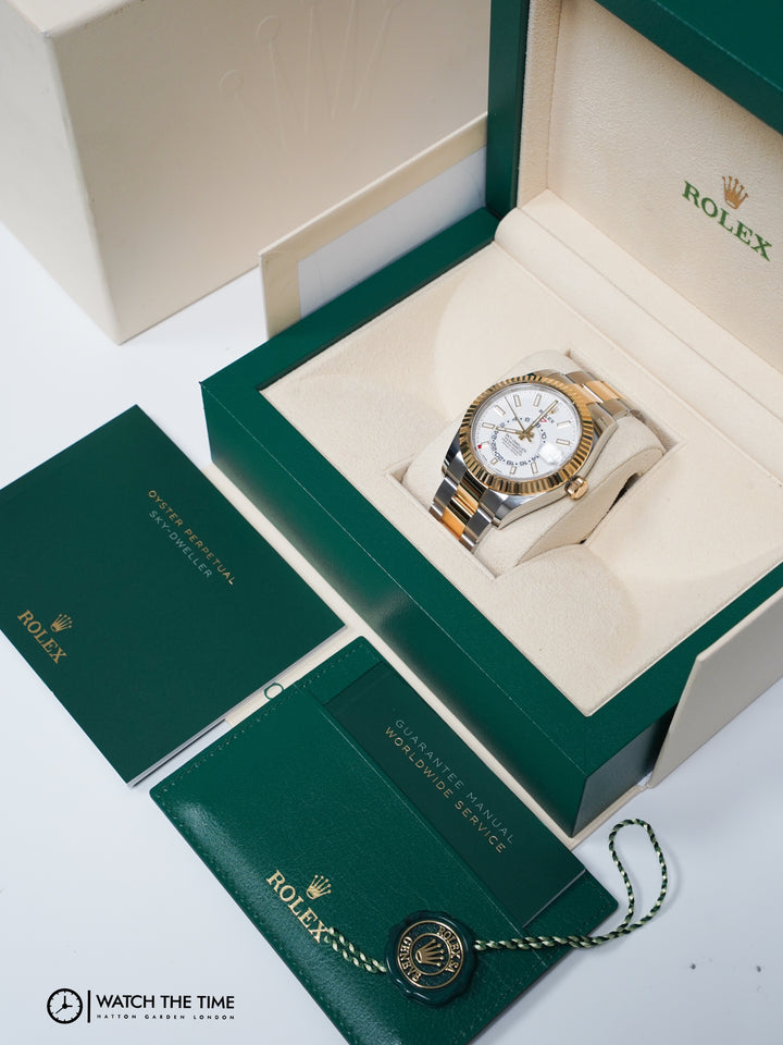 Rolex SkyDweller Ivory Stainless Steel Yellow Gold 42 mm -326933