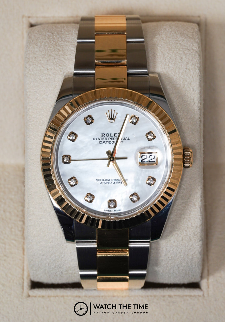 Rolex Datejust 41 Mother Of Pearl Diamond Stainless Steel Yellow Gold 41 mm -126333