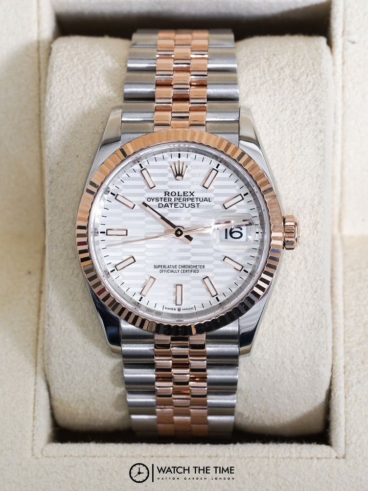 Rolex Datejust 36 126231 White Motif Dial Rose Gold & Stainless Steel - 2022