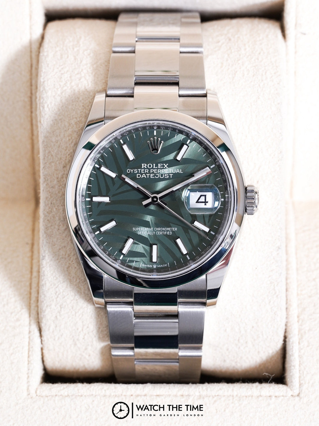 Rolex Datejust 36 126200 Green Palm Stainless Steel - 2022