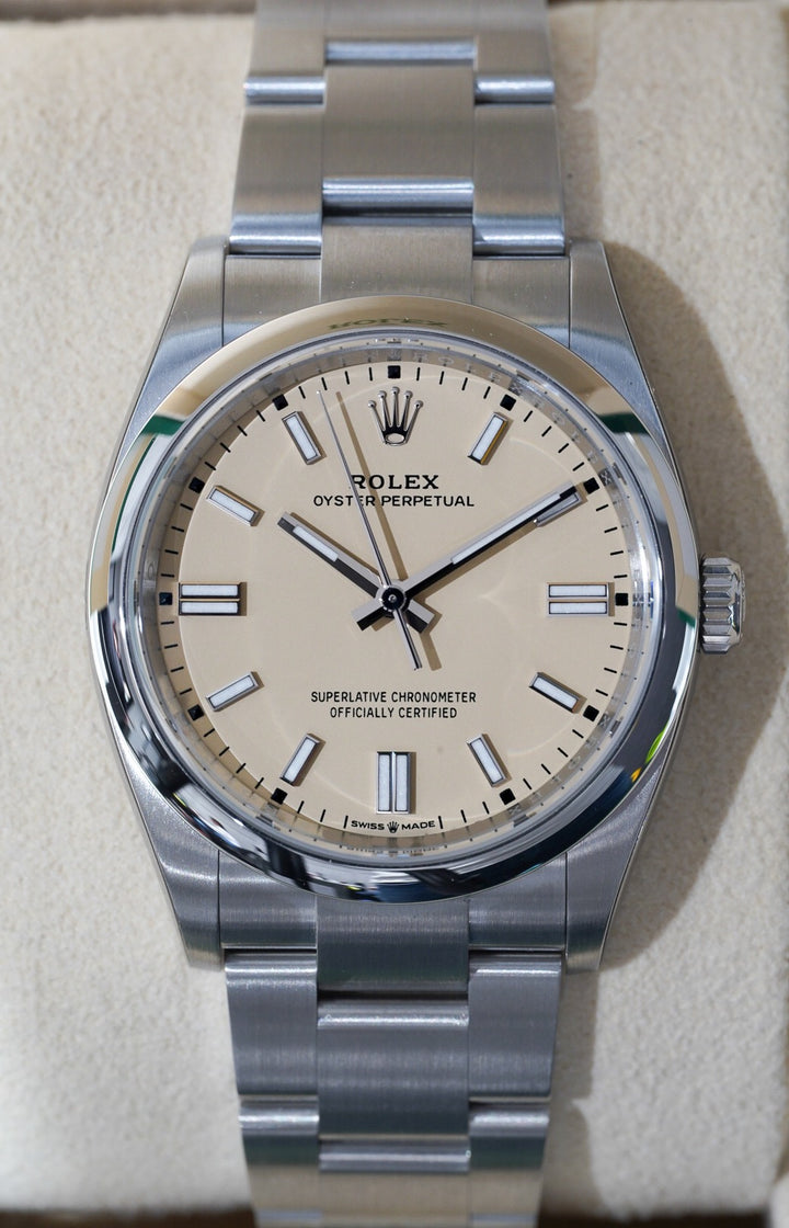 Rolex Oyster Perpetual Beige Stainless Steel 36 mm - 126000 - 2025
