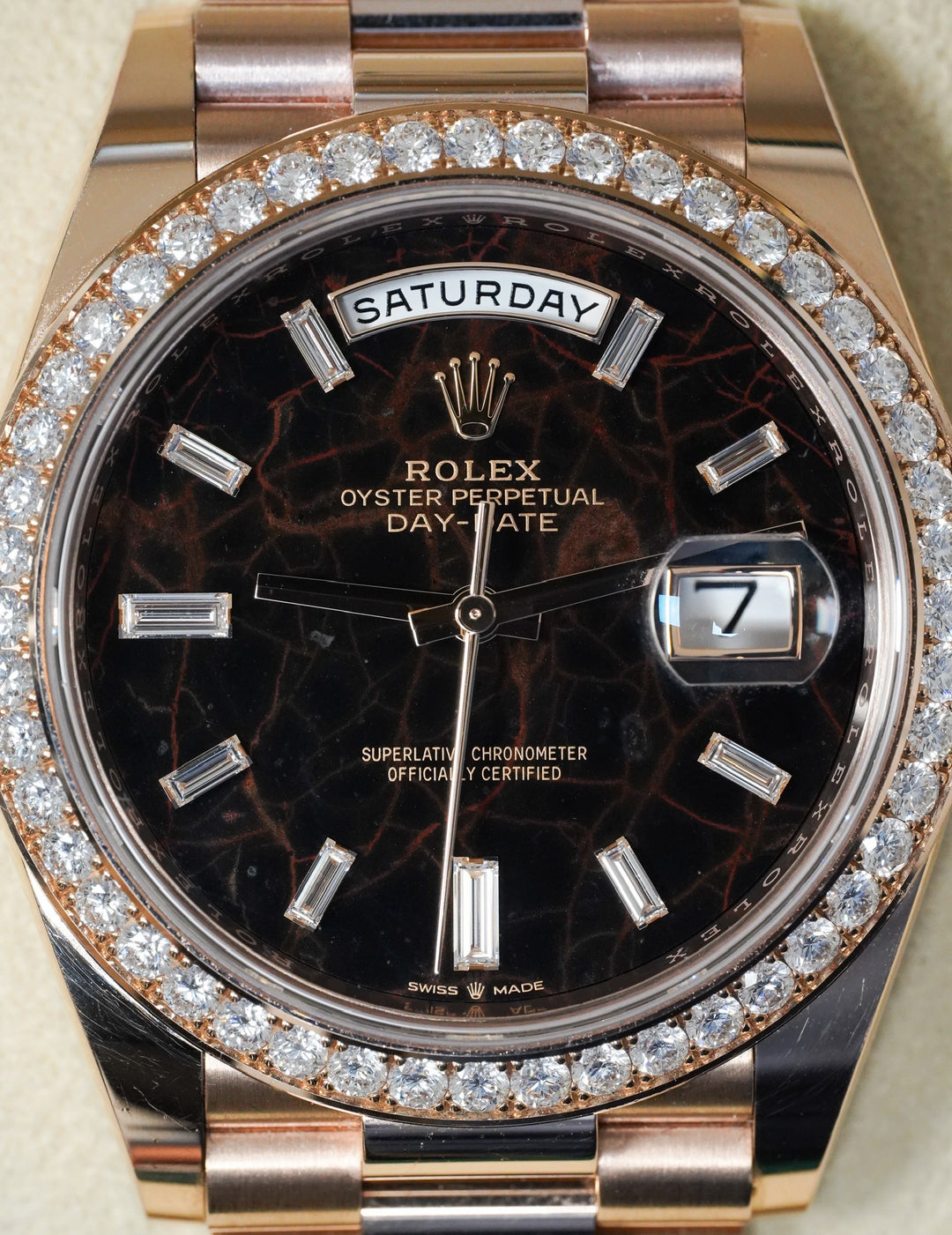 Rolex Daydate RBR Eisenkiesel Rose Gold 40 mm - 228345RBR - 2021