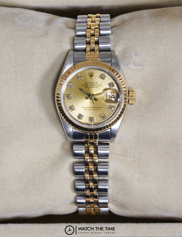 Rolex Datejust 26 69173 Champagne Diamond Stainless Steel & Yellow Gold - 1988