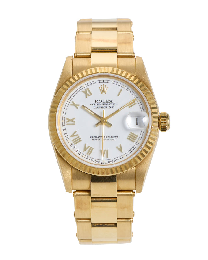Rolex Datejust 31 White Roman Yellow Gold 1997 - 68278