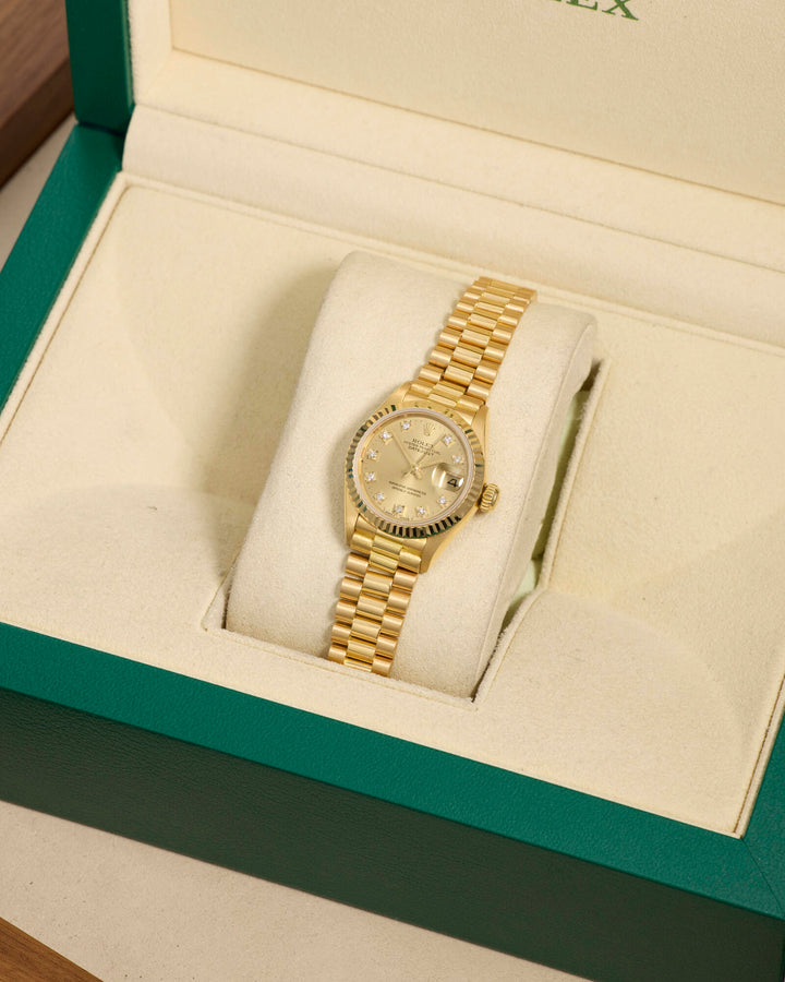Rolex Datejust 26 Champagne Diamond Dot Yellow Gold 1990 - 69178