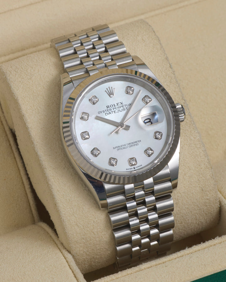Rolex Datejust 36 Mother Of Pearl Diamond Dot Stainless Steel & White Gold 2023 - 126234