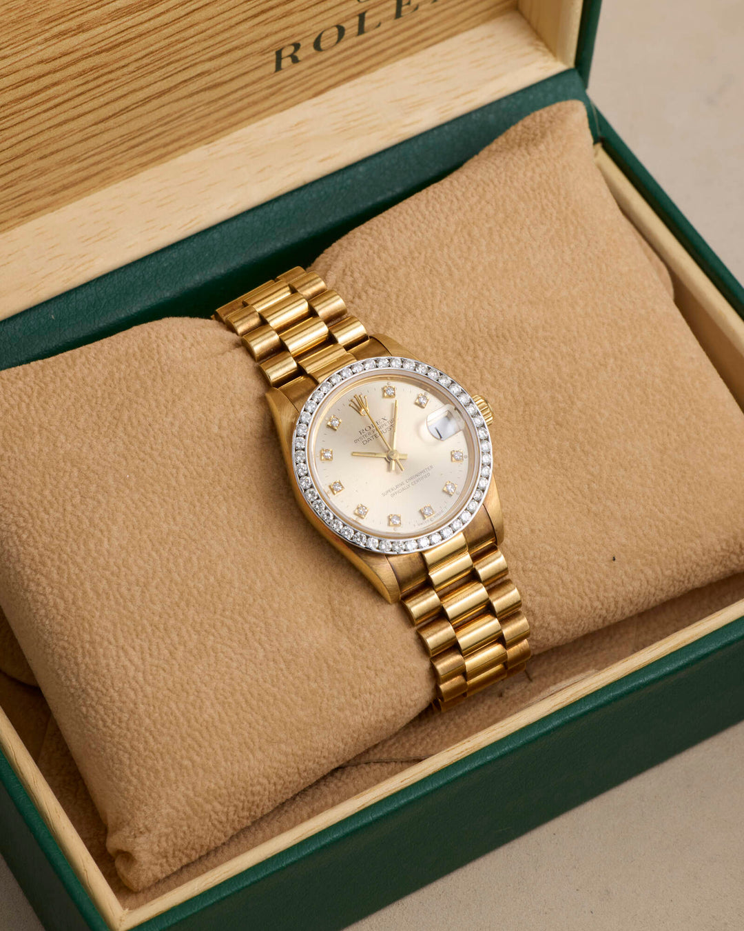 Rolex Datejust 31 Champagne Diamond Dot Yellow Gold 1995 - 68278