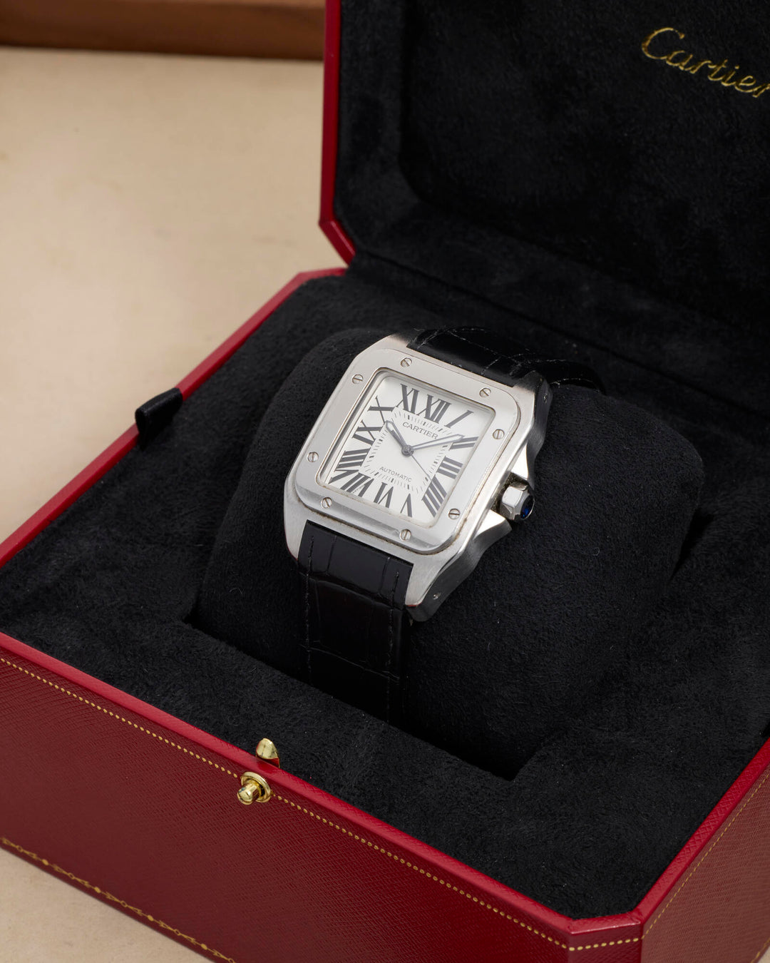 Cartier Santos White Roman Stainless Steel Unknown - 2656
