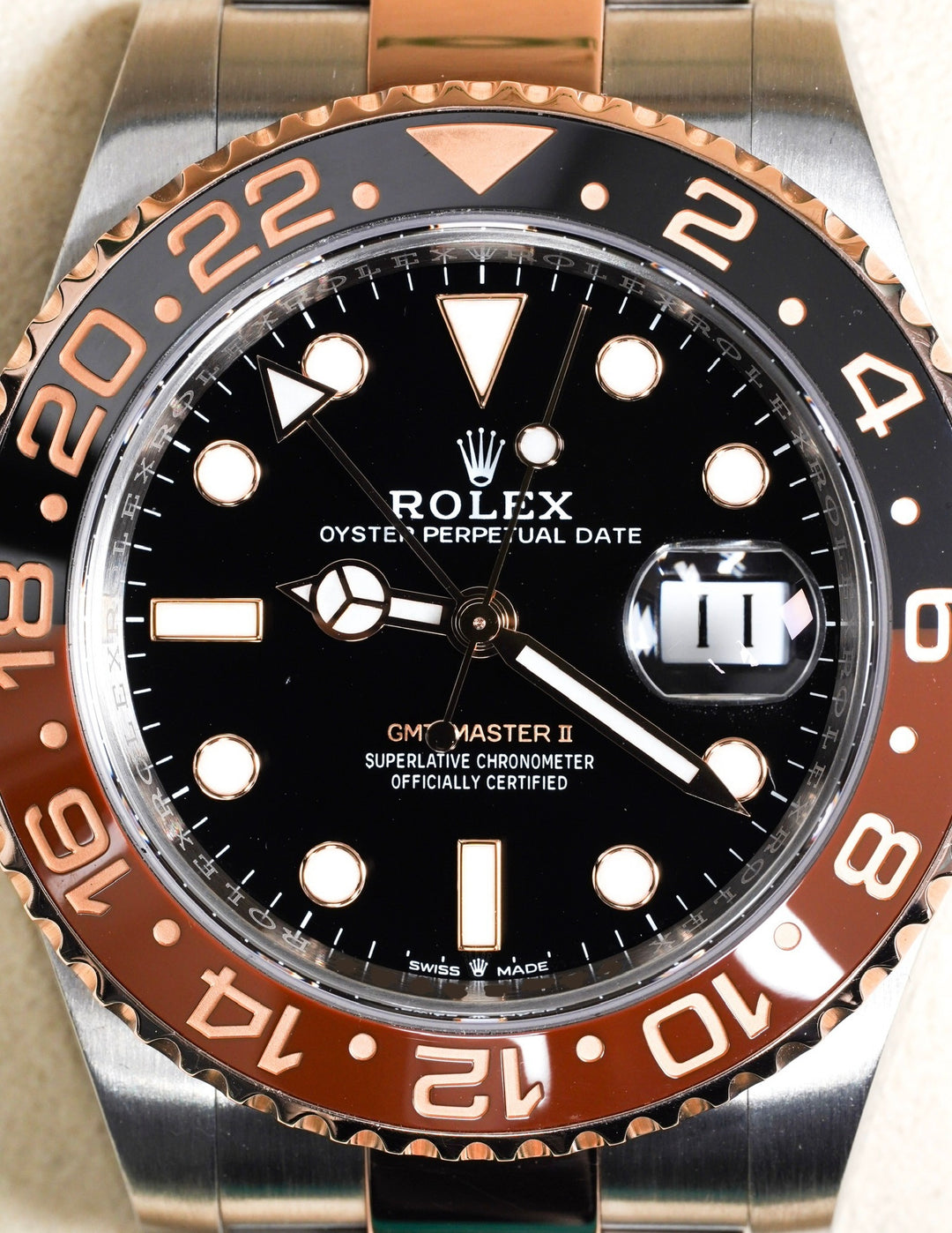 Rolex GMT-Master II Rootbeer 126711CHRN Black Stainless Steel & Rose Gold - 2023