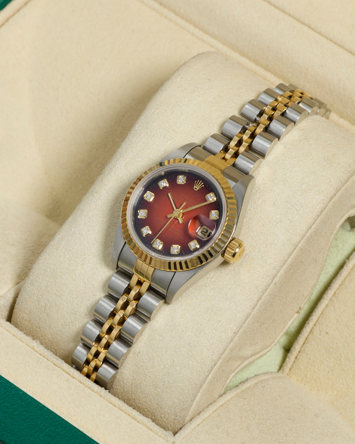 Rolex Datejust 26 Red Vinaigrette Diamond Dot Stainless Steel Yellow Gold Unknown - 69173