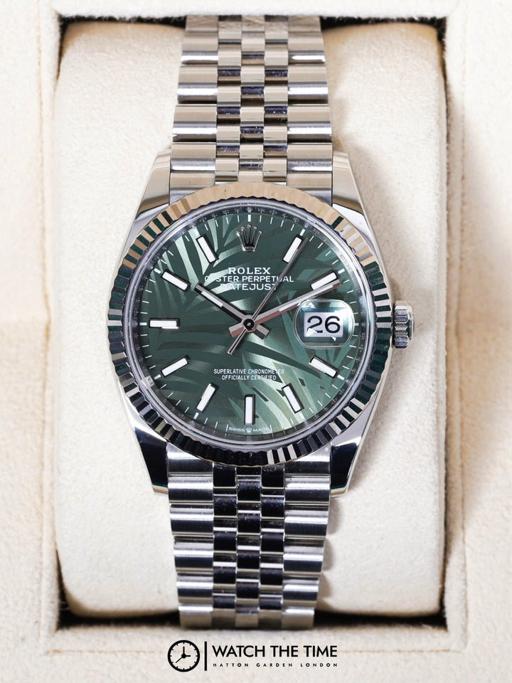 Rolex Datejust 36 126234 Green Palm Stainless Steel - 2022