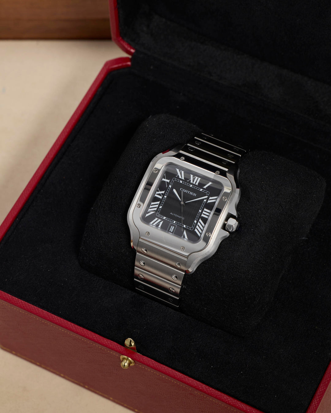 Cartier Santos De Cartier 39.8 BlackRoman Stainless Steel Unknown - WSSA0096