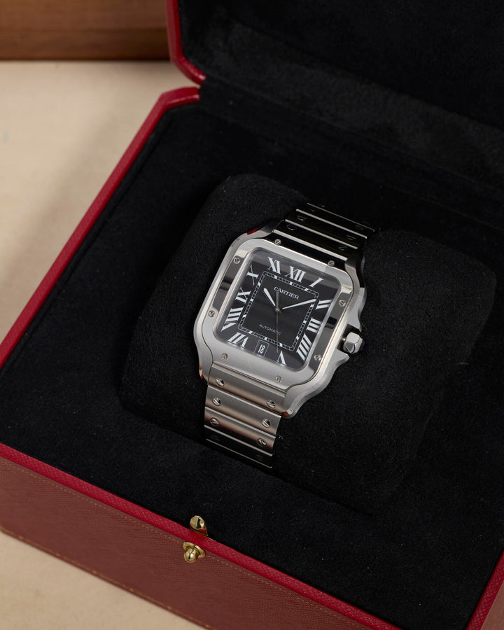 Cartier Santos De Cartier 39.8 BlackRoman Stainless Steel Unknown - WSSA0096