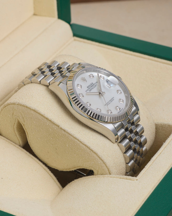 Rolex Datejust 36 Mother Of Pearl Diamond Dot Stainless Steel & White Gold 2023 - 126234