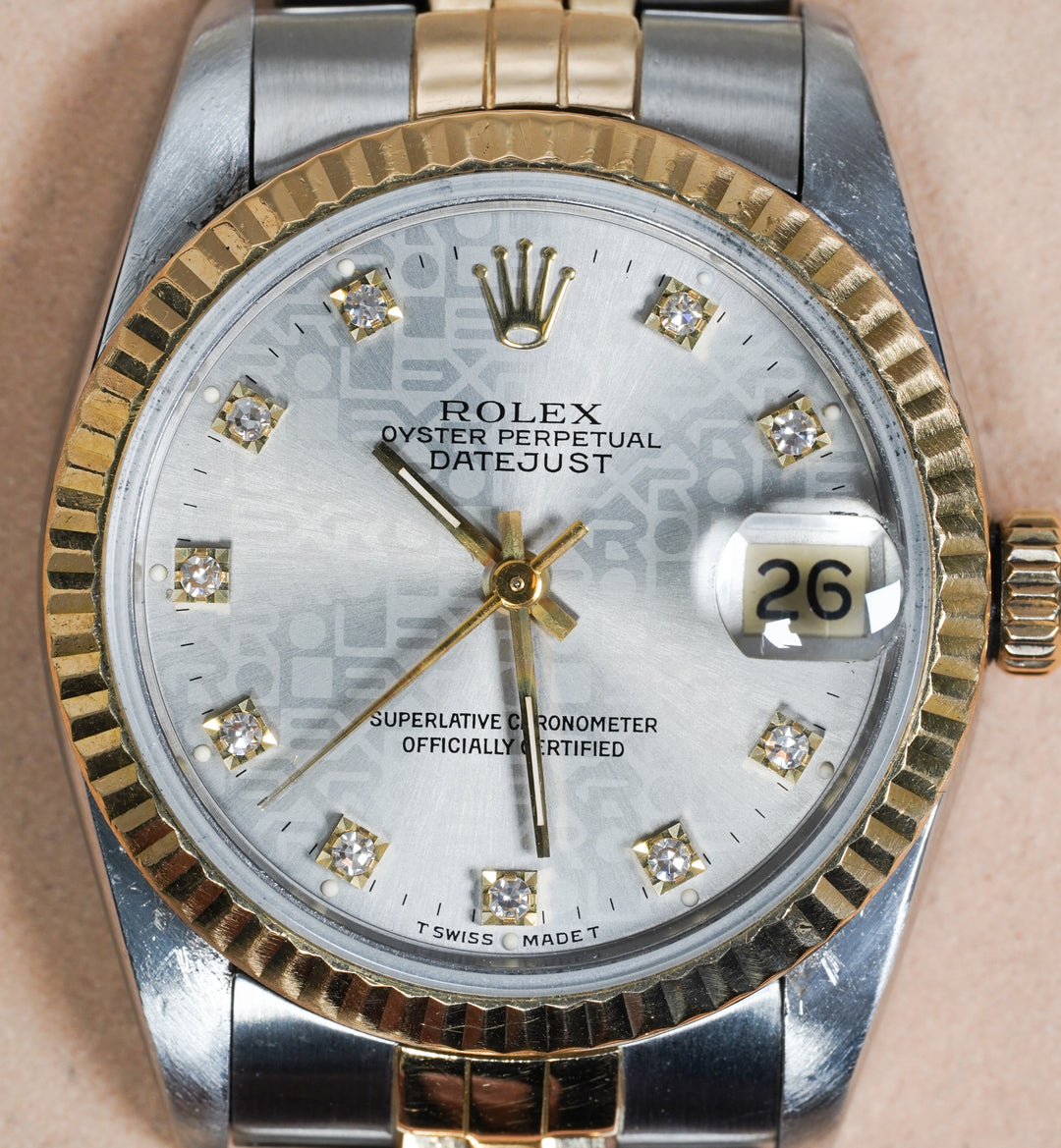 Rolex Datejust 31 68273 Silver Jubilee Diamond  Stainless Steel Yellow Gold - 1993